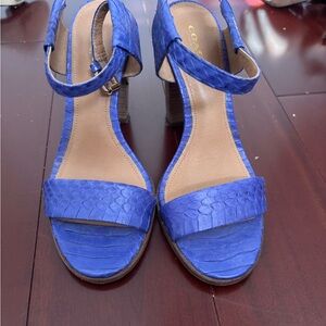 Coclico Vibrant Blue Textured Heels